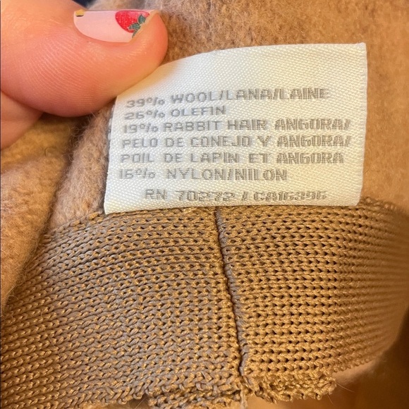 Liz Claiborne Y2K Camel Tan Wool Rabbit Hair Angora Bucket Hat OS main image 10